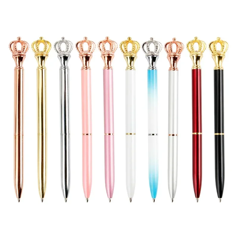 A24PCS Crown Pen Student Creative Fashion Gift Pen Crown Metal Ball Point Pen Stationery Novelty Pens For Writing