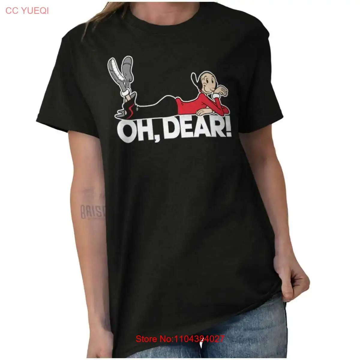 تي شيرت Oh Dear Cute Olive Oyl المرخص على شكل رسوم كرتونية للسيدات برقبة دائرية وأكمام طويلة #1