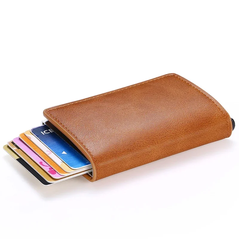 PU Leather Car ID Credit Card Holder Multi Mini Wallet Rfid Safe Anti-theft Case Anti Demagnetization Small Purse For Women Men