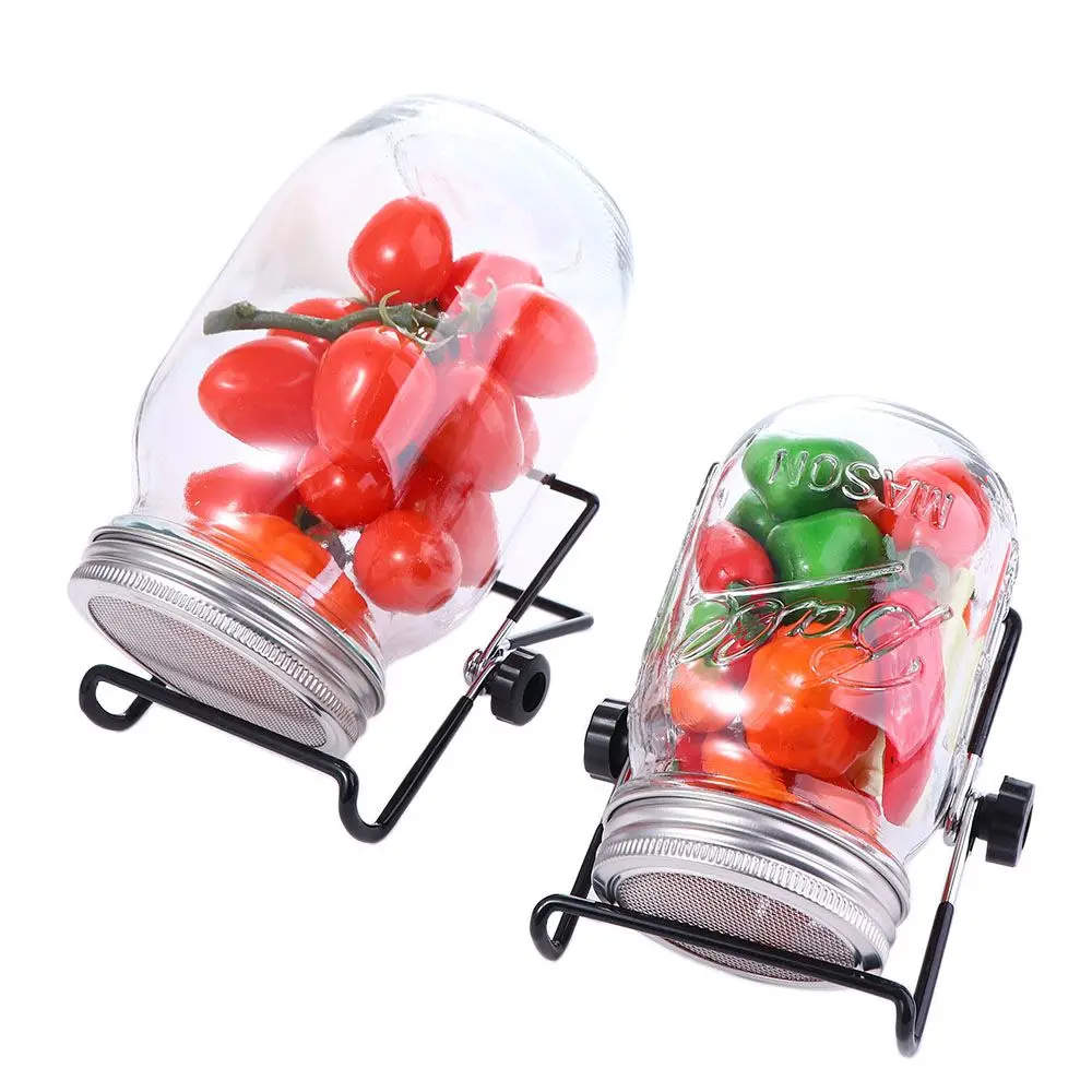 Fresh Stainless Steel Wide Mouth with Stand Sprouting Jar Kit Mason Jars Germination Cover Sprouter