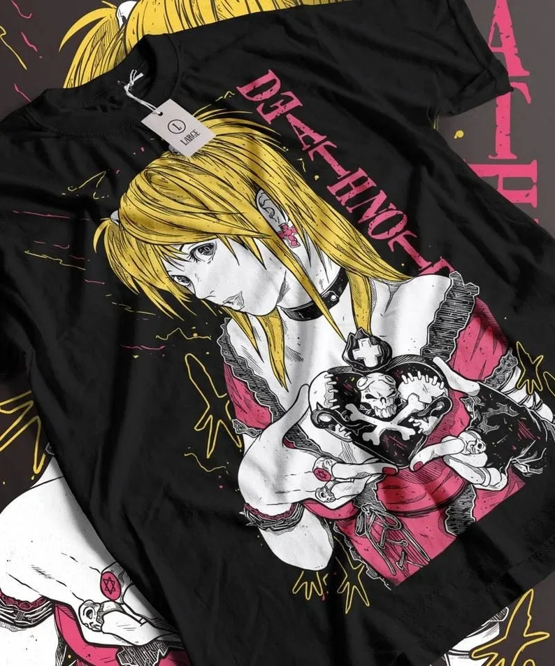 camiseta-oversized-de-anime-death-note-popular-de-verao-2026-estampa-artistica-de-coracao-e-caveira-gotica-de-misa-amane-camiseta-casual-para-homens-e-mulheres