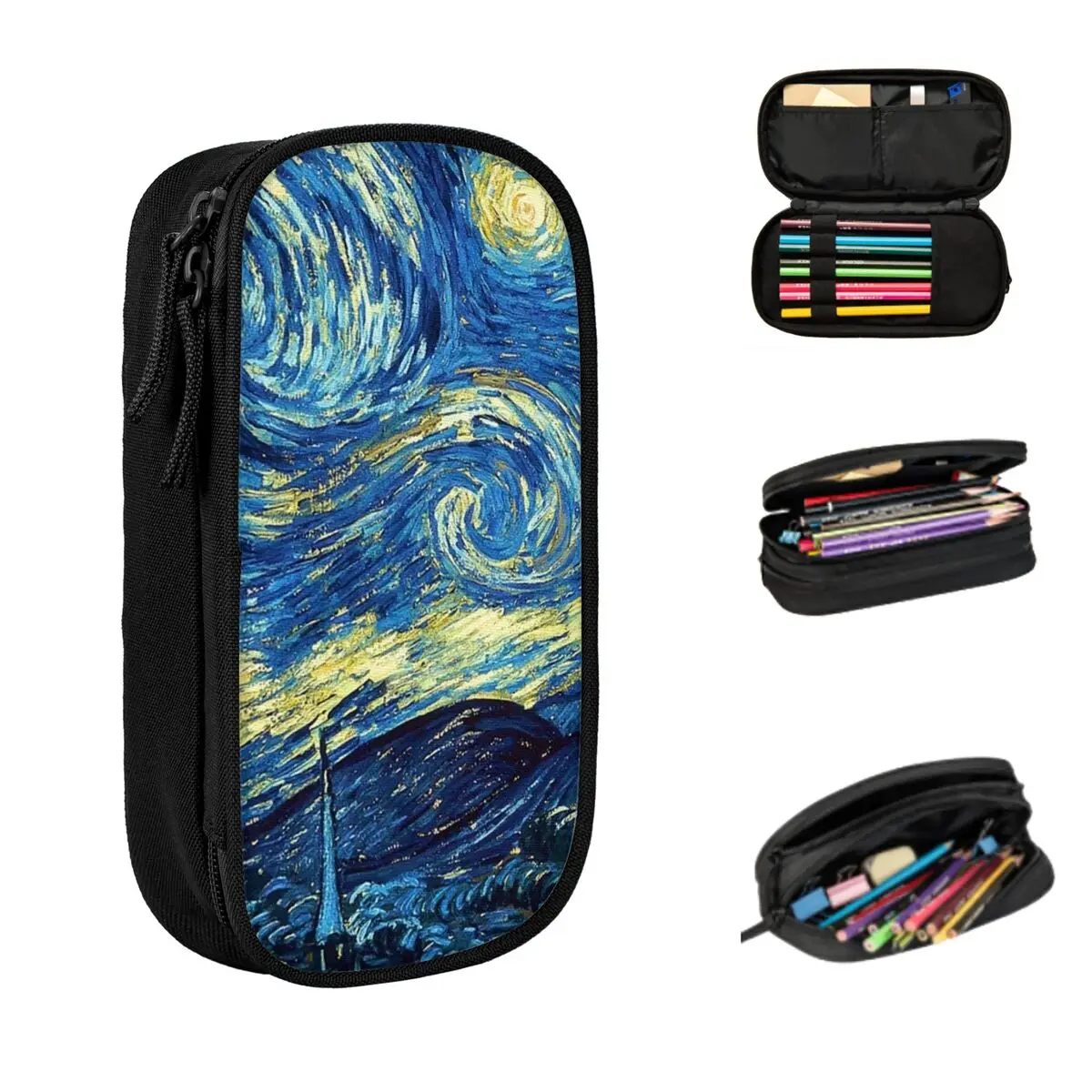 

Vincent Van Gogh " Starry Night" Pencil Cases Large Capacity Pen Bags Pen Box Pencil Pouch For Boys Girls Stationery School