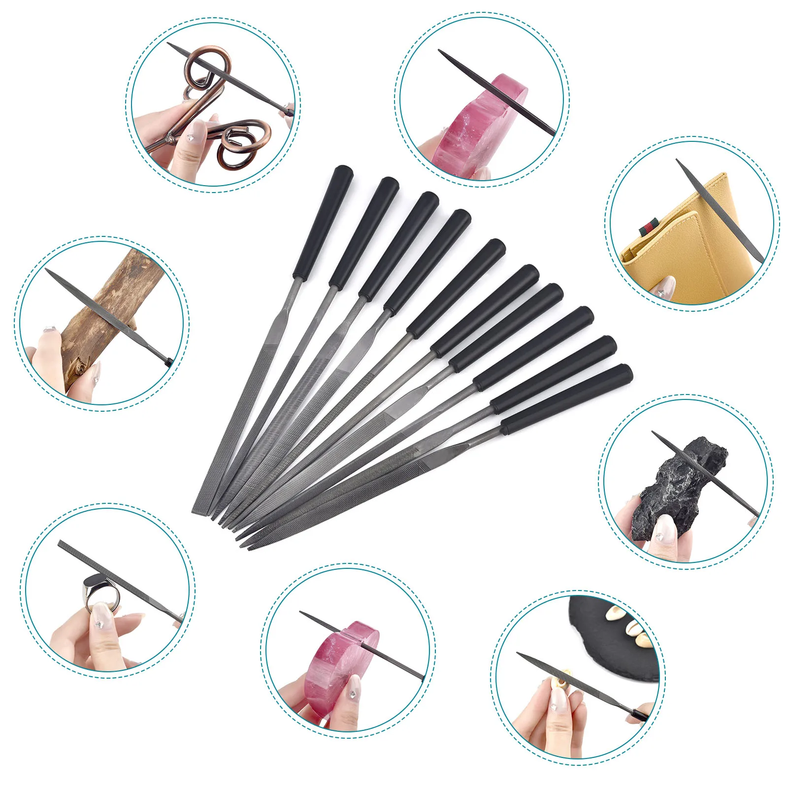 3/5/10 قطعة مجموعة مبرد إبرة معدنية الماس ملف عدة DIY بها بنفسك الخشب عرموش ملف إبرة مجوهرات الحرف تلميع النحت لوازم مجموعات #4