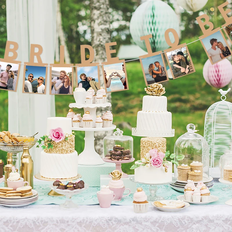 1pc Braut zu sein Foto Banner Bachelorette Henne Party Girlande Flaggen für Hochzeit Braut dusche Verlobung feier hängen Dekoration – Detail 2