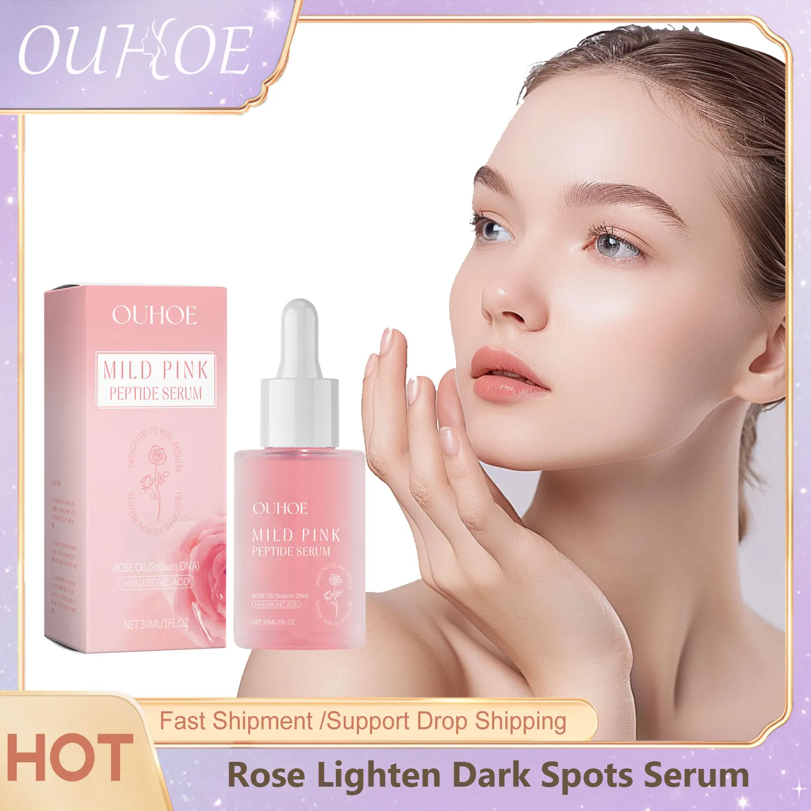 Rose Skin Repair Serum Moisturizing Deep Hydration Face Tightening Lifting Soothing Skin Moisture Glow Brightening Face Essence