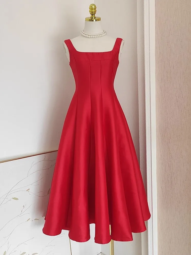 Vestido largo de noche de satén para vacaciones de verano y otoño, vestidos para ocasiones formales para mujer, vestido de fiesta, bata de cóctel Sexy con espalda descubierta