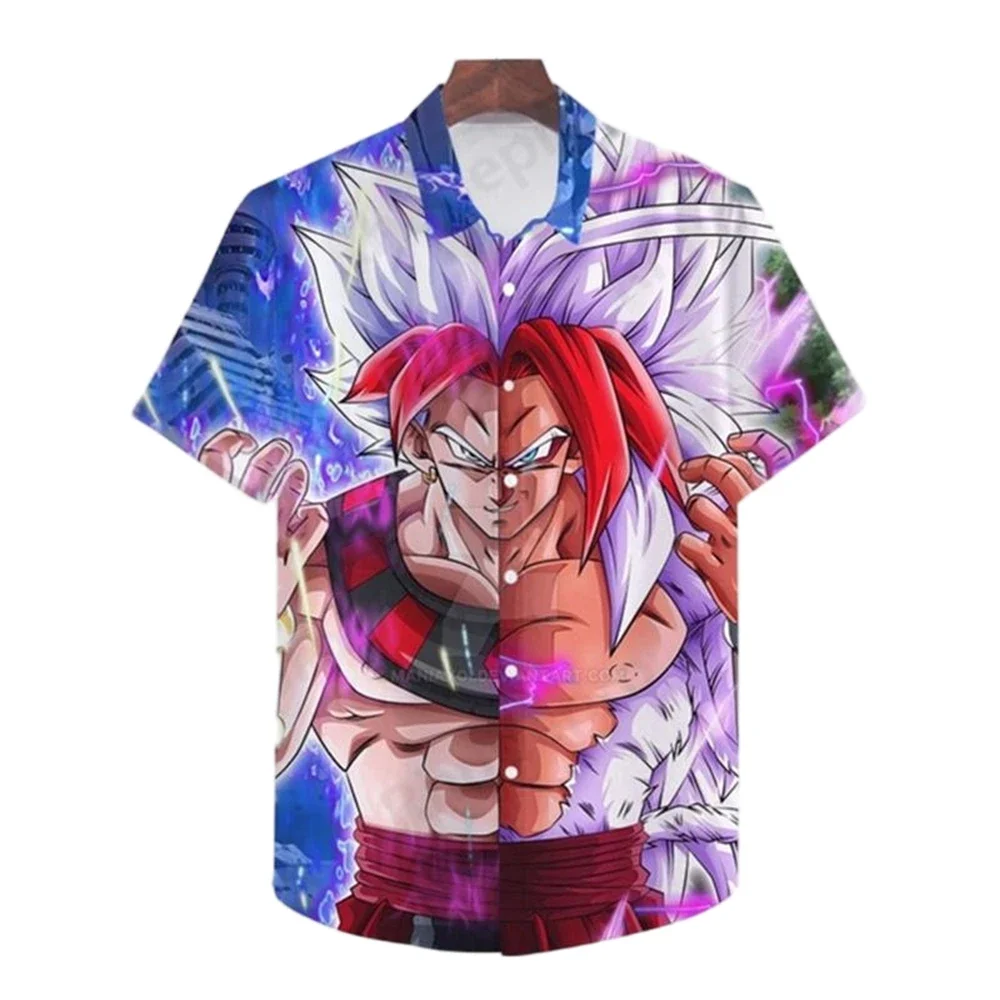 Summer Men's Kakarot Super Saiyan Goku Shirt Dragon Ball Shirt Men Anime Clothes Fashion Hawaiian Vegeta Tops