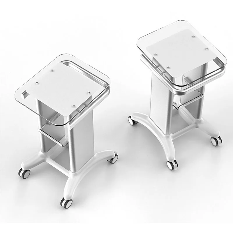 Beauty Instrument Trolley Double Layer Desktop Rolling Trolley Dental Cart Acrylic Small Bubble Medical Cart With Wheel