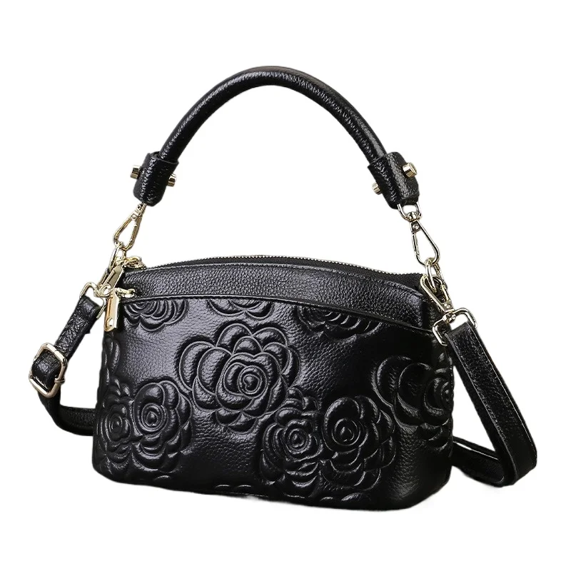 

Women's Genuine Leather Crossbody Phone Bag with Fashionable Cute Design Small Mini Purse Daily Shoulder Handbag