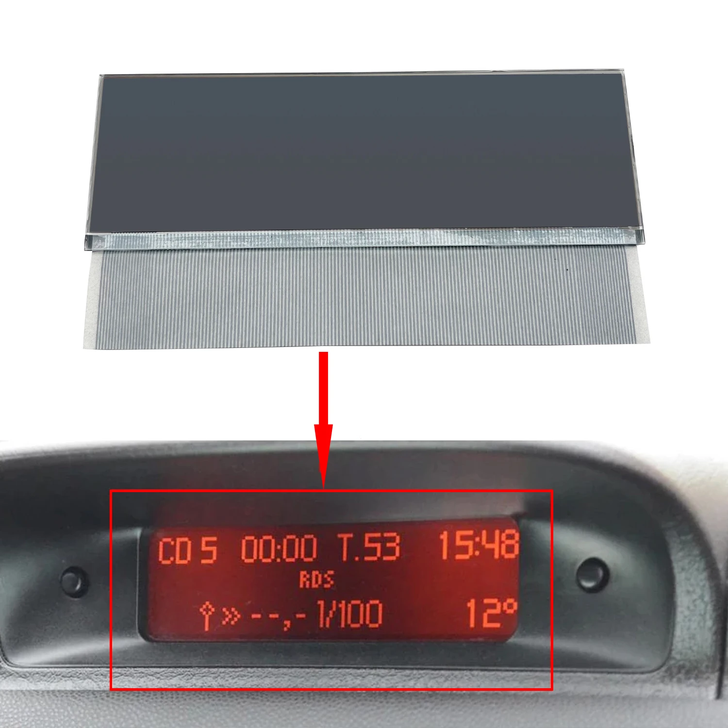 

11.5cm Length Central Navigator Screen LCD Display for Peugeot 206 Citroen C5 Xsara Picasso Multifunction Unit Pixel Repair