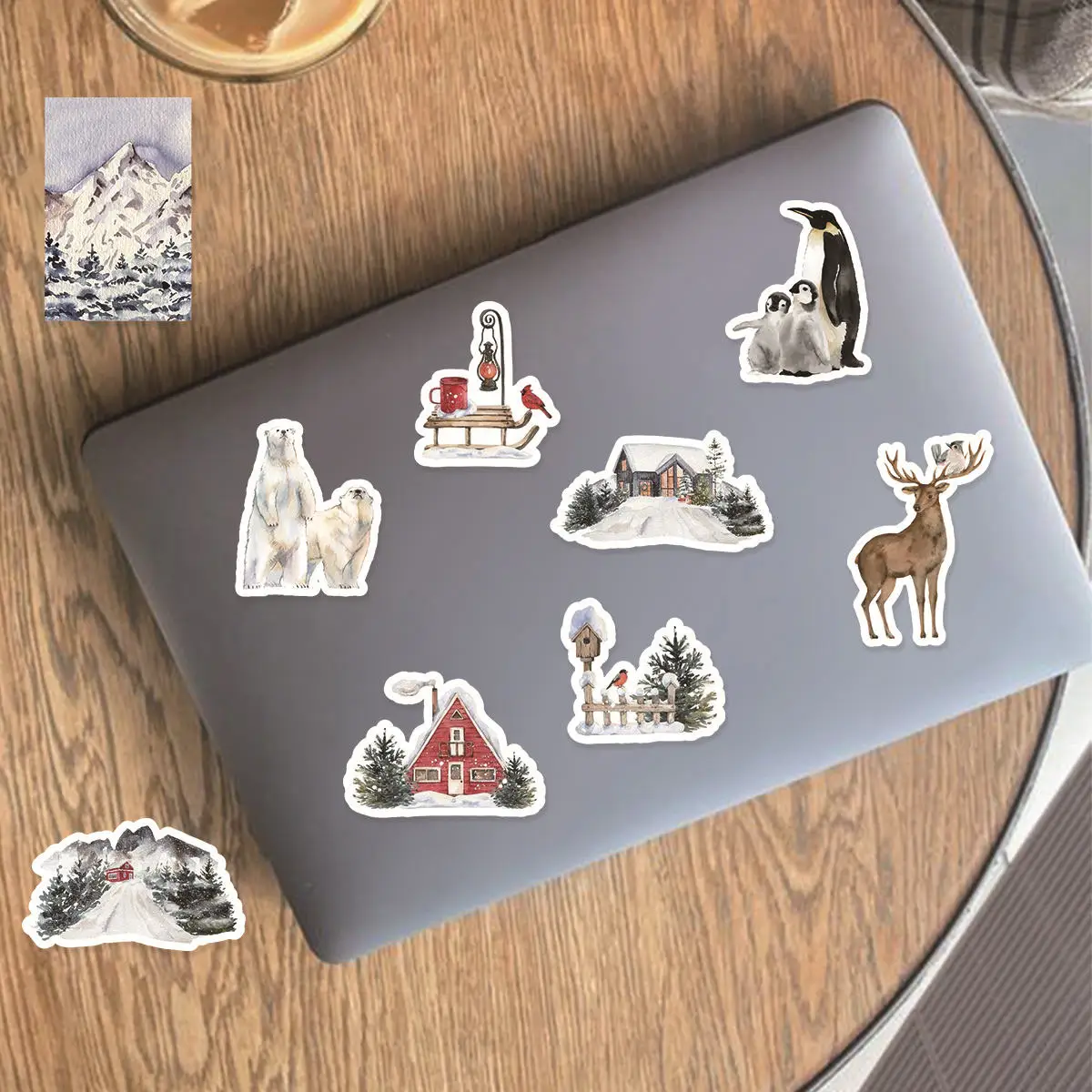 30pcs Northern Snow Township Stickers, Snowflakes and Animated Reindeer,All Kinds of Creative Decorative Stickers DIY Scrapbooks