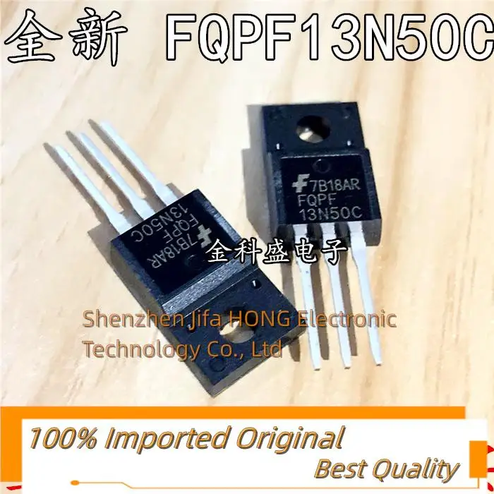 10 Pçs/lote FQPF13N50C 13N50 13A 500V TO-220F MOSFET Importado Original Melhor Qualidade