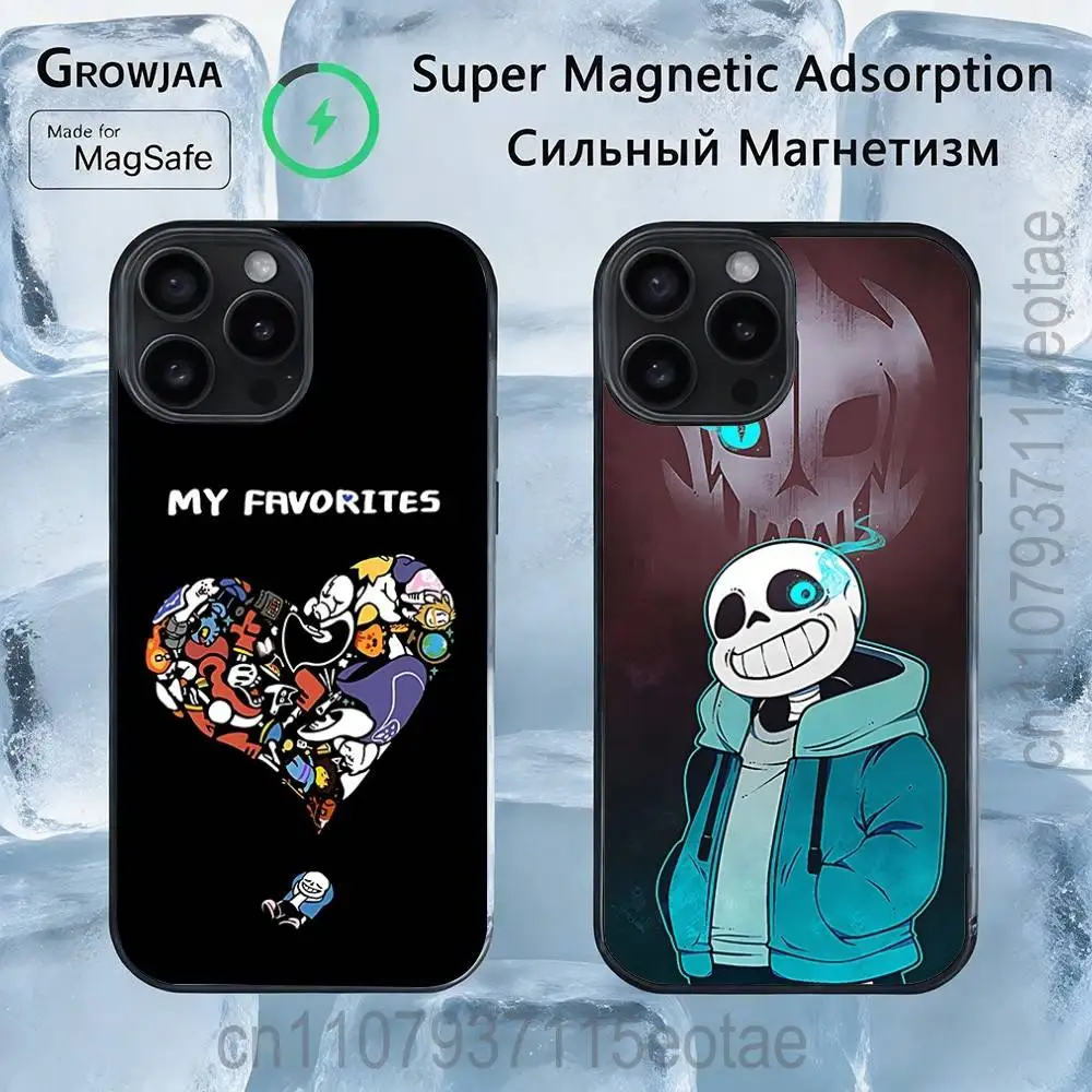 

Game U-Undertale S-Sans Magnetic Wireless Charging Case For iPhone 11,12,13,14,15,16,17,Pro,Max,Plus Shockproof Cover