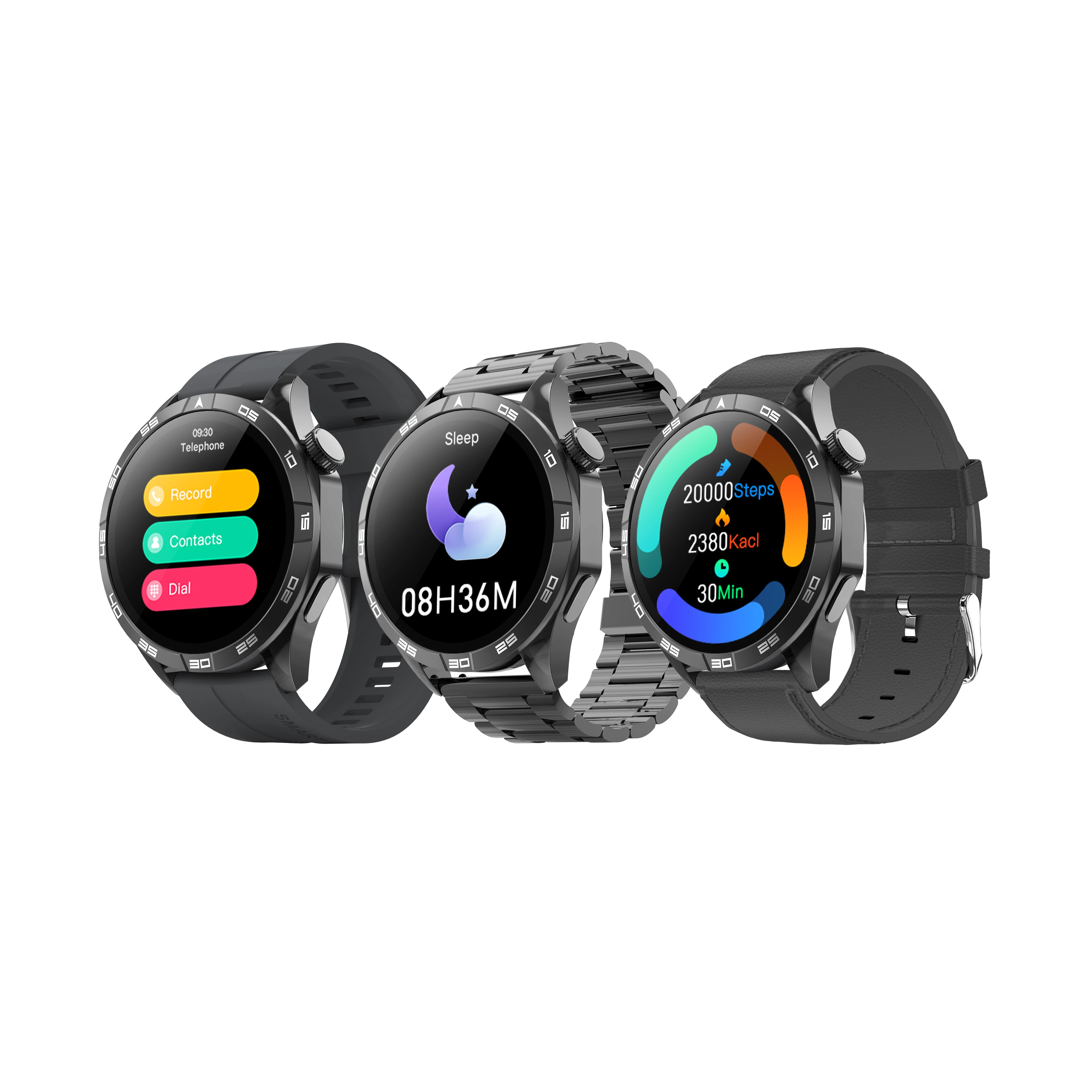 ساعة ذكية للرجال بلوتوث مكالمة موسيقى تشغيل مراقب معدل ضربات القلب الأنشطة الخارجية السعرات الحرارية المقتفي ساعة رياضية