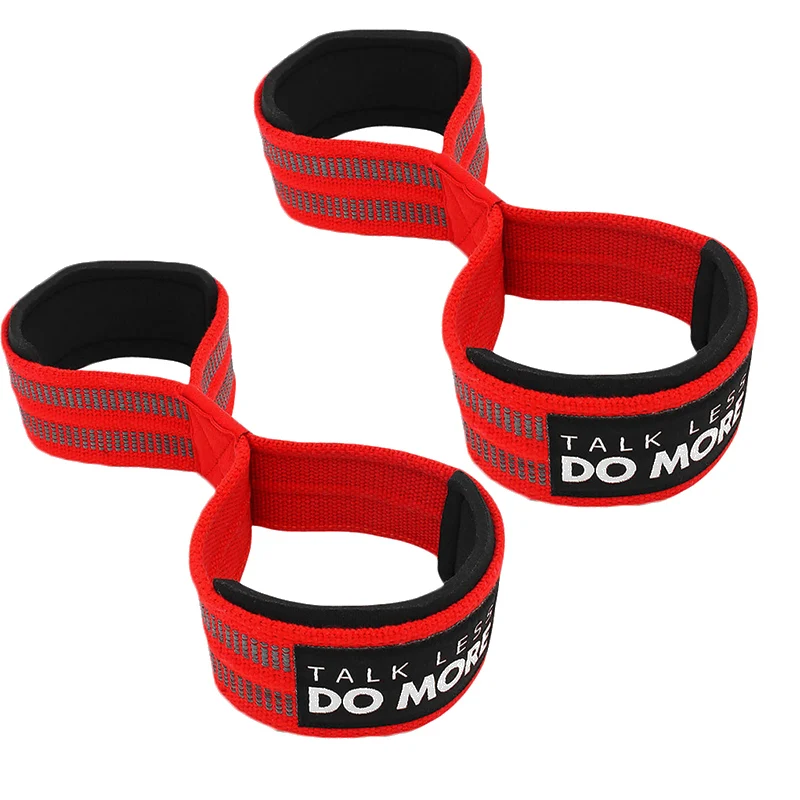 1 Pair Figure 8 Weight Lifting Straps Weightlifting Powerlifting Sport Gym Fitness Bodybuilding Barbell Wrist Support