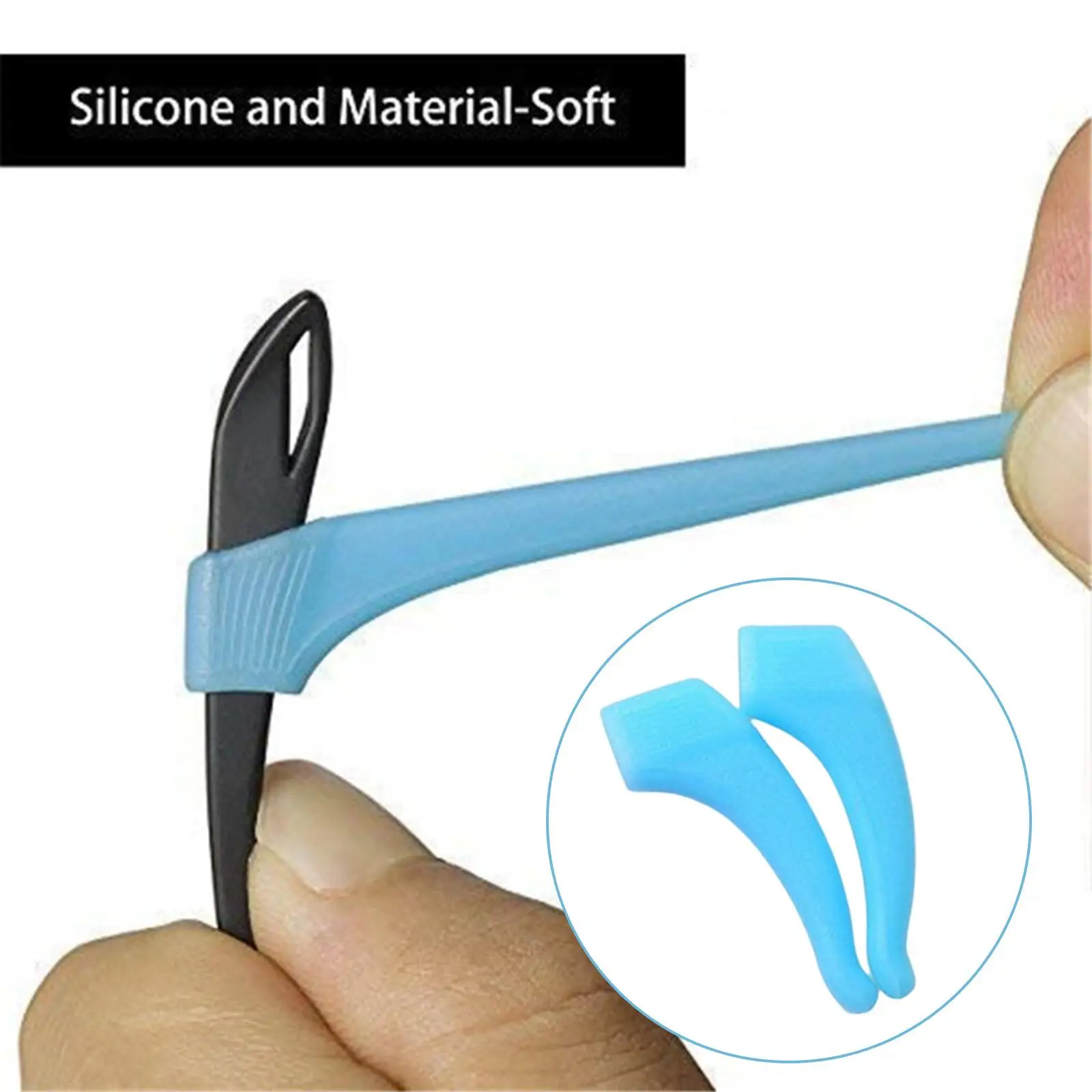 Anti Slip Eyeglass Ear Hook Silicone Eyeglasses Grip Comfortable Lightweight