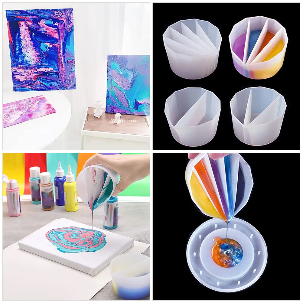 

4Pcs Epoxy Mixing Silicone Cup Useful for DIY Epoxy Kits Handmade Craft Supply Nonstick Practical Pigment Dispensing