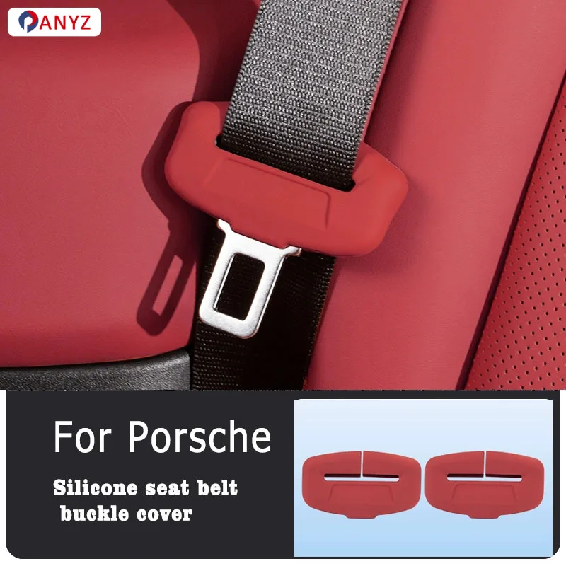 Para Porsche Macan Cayenne Panamera 718 911 accesorios interiores 2/4 piezas cinturón de seguridad de coche cubierta protectora de silicona embellecedora