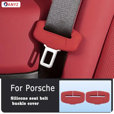 포르쉐 Macan Cayenne Panamera 718 911 인테리어 액세서리 2/4 피스 자동차 안전 벨트 실리콘 보호 커버 트림