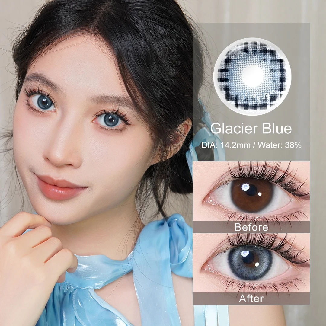 Lentes de contacto de Color Natural con dioptrías, lentes suaves de Color, corrección de lentes graduadas para la visión,-1,00 ~-8,00