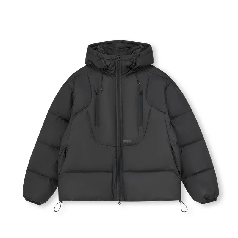 Autumn Winter Patchwork Puffer Jacket Korean High-end Men Women Clothing Standing Collar Warm Hooded Short Cotton Clothing Loose