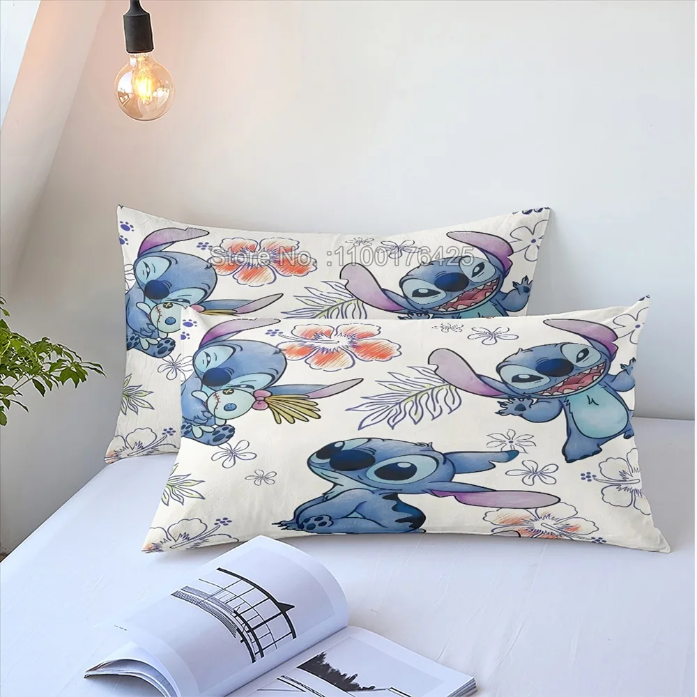 Anime Stitch Bedding Set 3D Cartoon Printed Quilt Duvet Cover Set Pillowcase Kids Beddroom Comfortable Home Decor