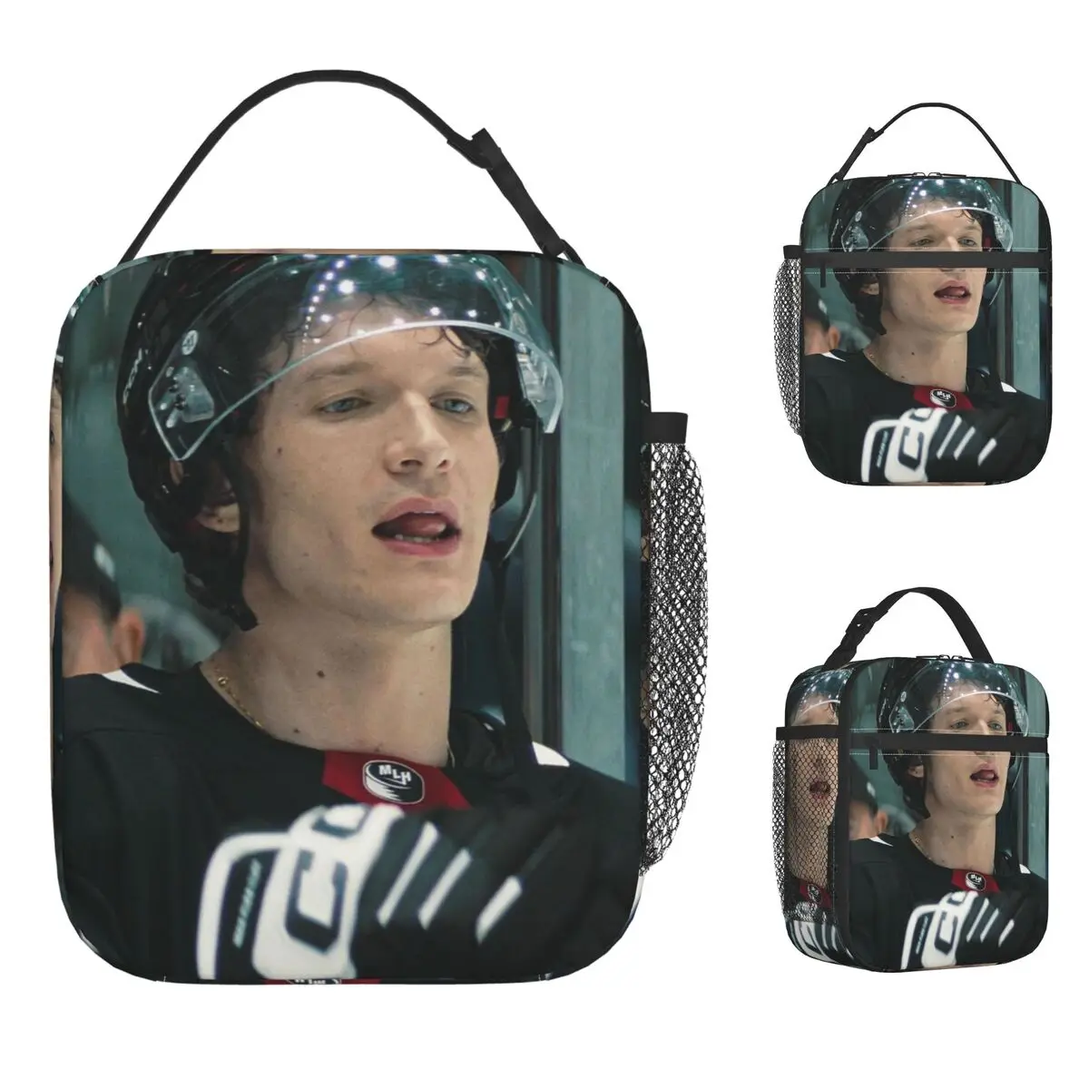 

Hudson Williams Connor Storrie Heated Rivalry Insulated Lunch Bag Food Container Portable Cooler Thermal Lunch Boxes For Work