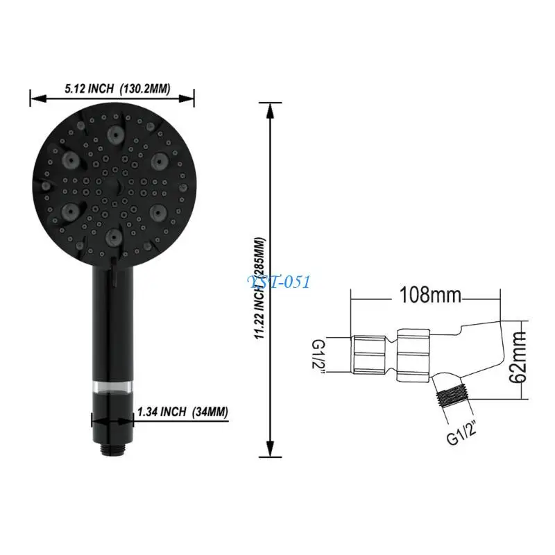 E15A Duschkopf-Kombi-Set, Handbrause-Set mit Filterfunktion