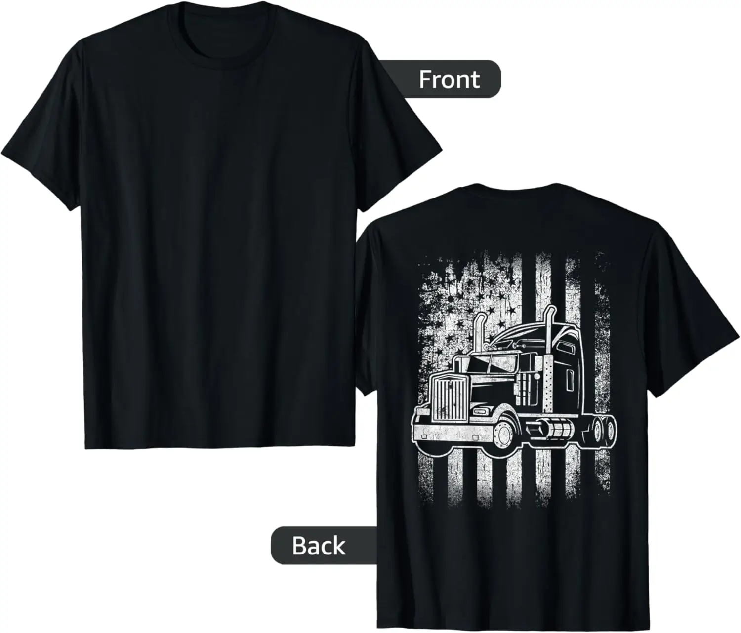 

Футболка с американским флагом Big Rigs Semi Truck Driver Design On Back