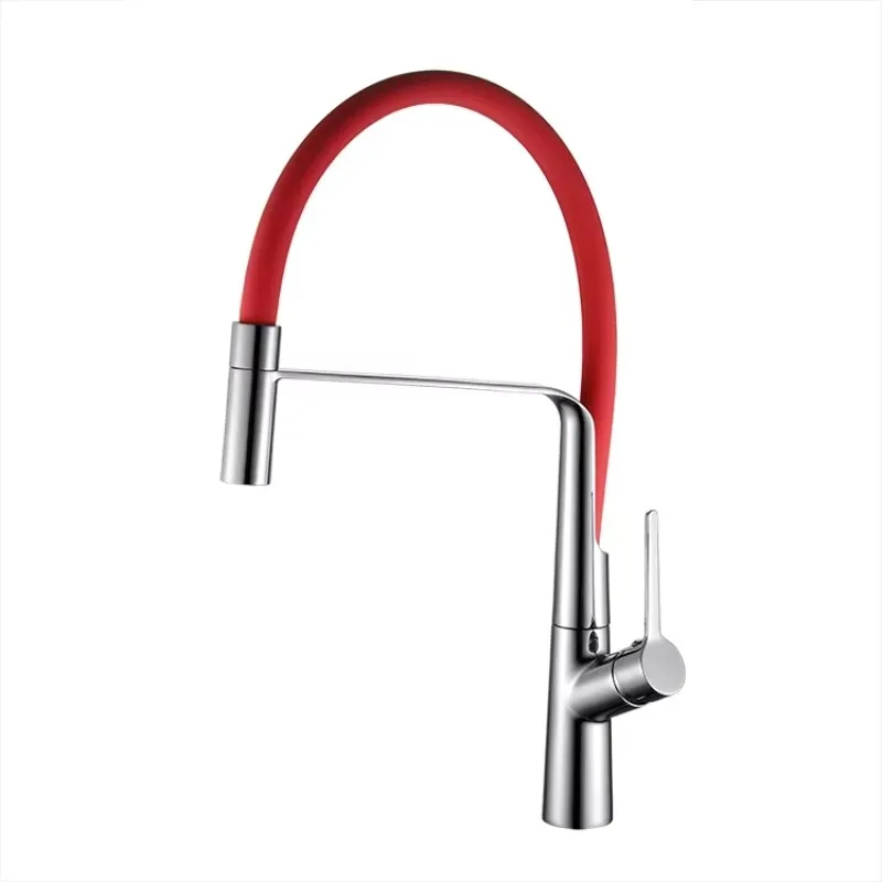 تعزيز المرونة خرطوم السيليكون الأصفر العالمي بالوعة الحنفية صنبور المطبخ التجاري لسهولة التنظيف #3