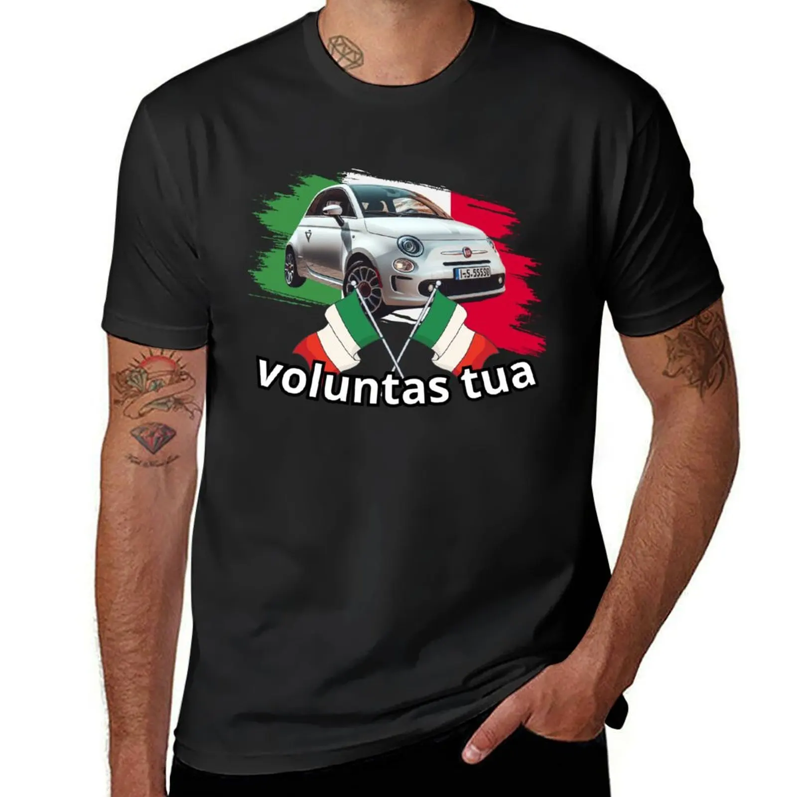 

fiat voluntas tua T-Shirt vintage Short sleeve tee boys animal print customizeds plain white t shirts men