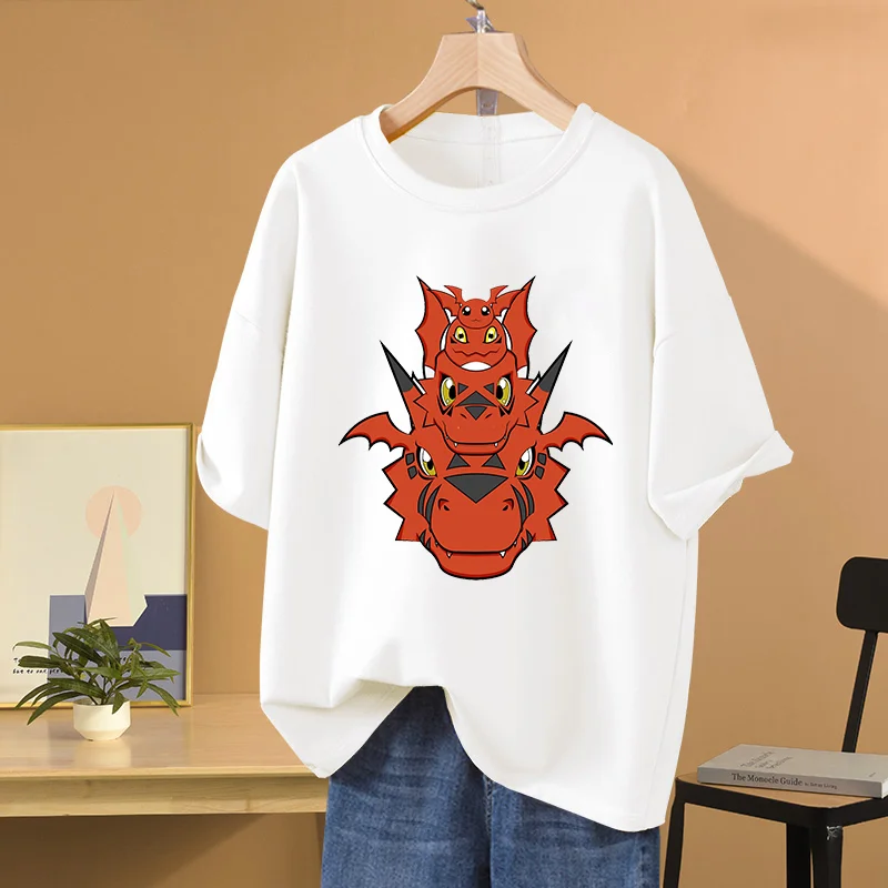 Anime Gigimon Guilmon T-shirt Tailmon printed casual sports street male and female student role-playing clothing T-shirt