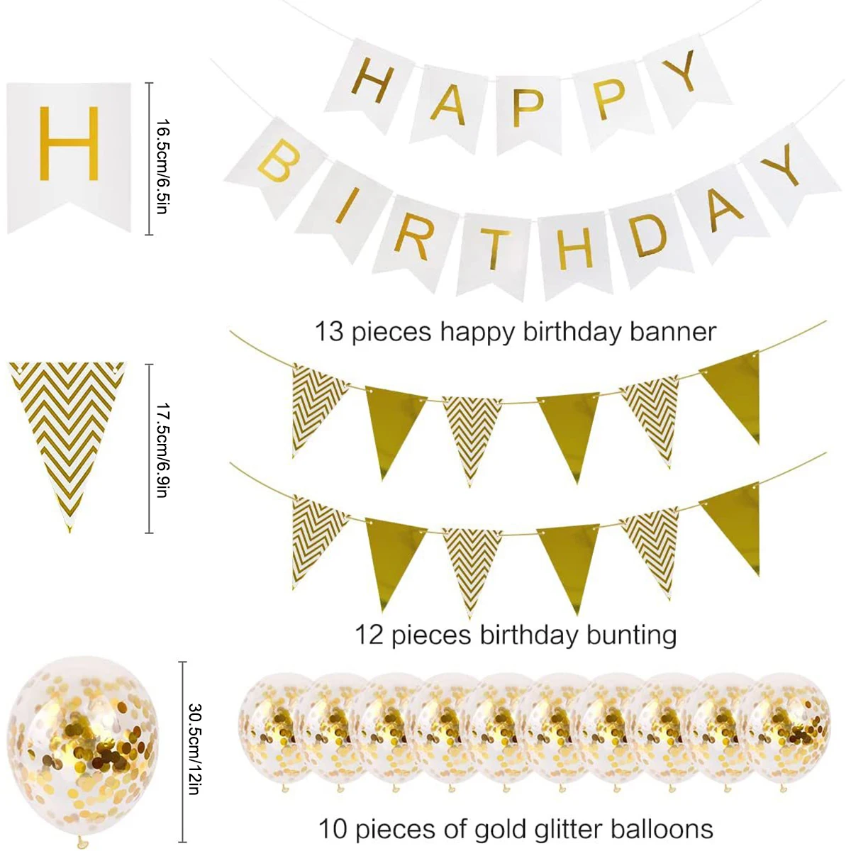 Birthday Decoration Happy Birthday Garland With Confetti Balloons Birthday Decoration Accessories Party Decoration