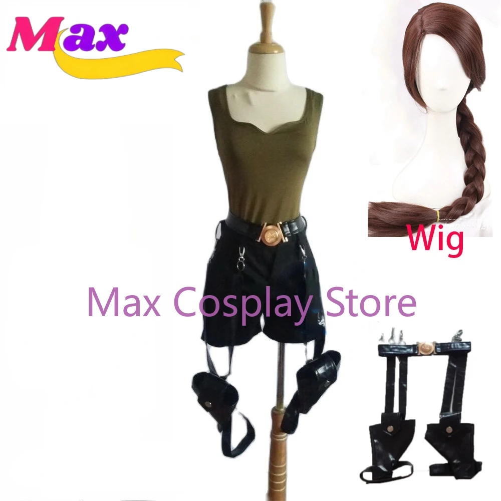 

Max Cos Lara Croft Cosplay Costume With Bag Halloween Cosplay Costume Custom Any Size Halloween Cos Clothes Customized size