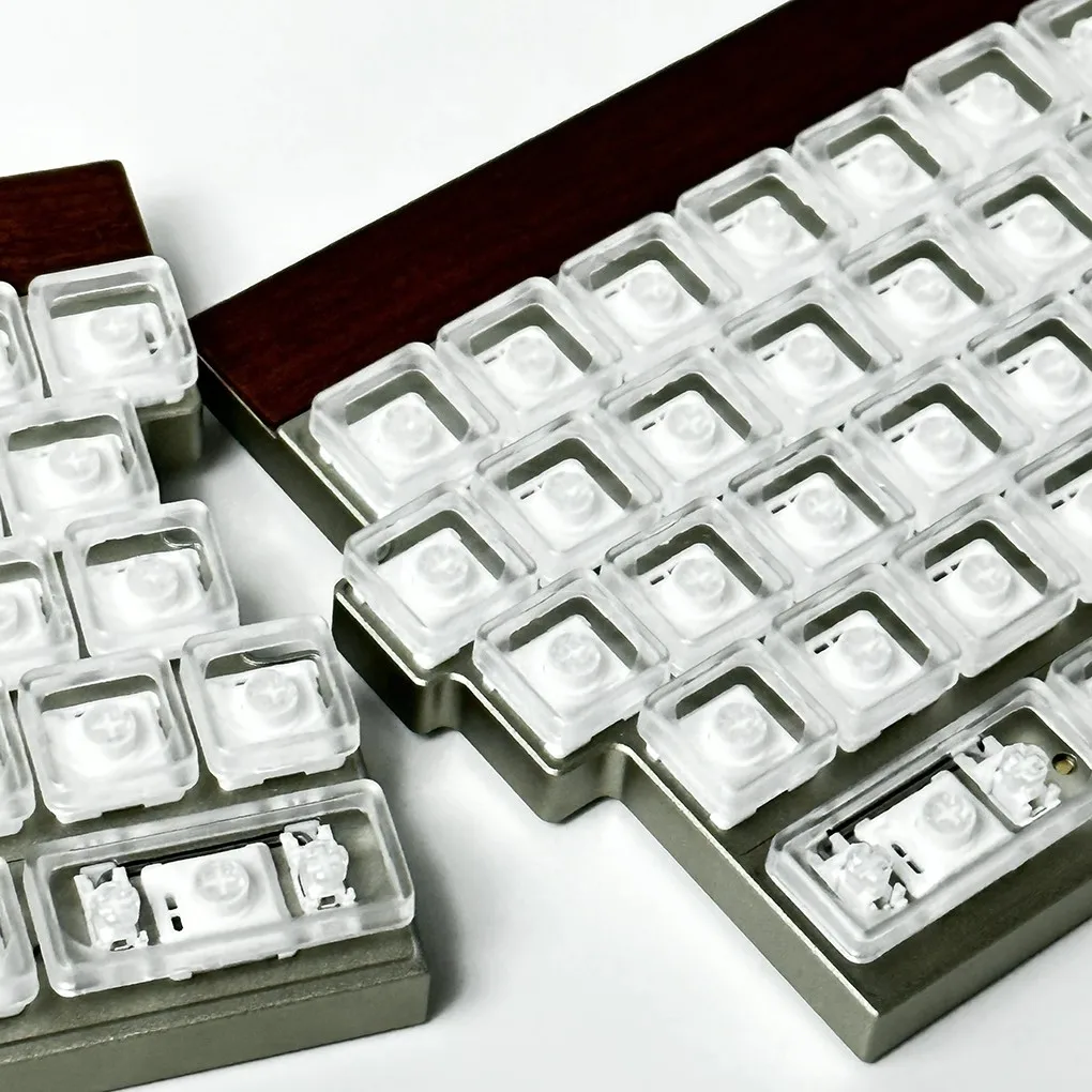 LCK Transparente Tastenkappen PC Low Profile Tastenkappen Benutzerdefinierte 1/2,25/6,25U dünn Keine gravierte Tastenkappe für geteilte mechanische Tastaturgeschenke