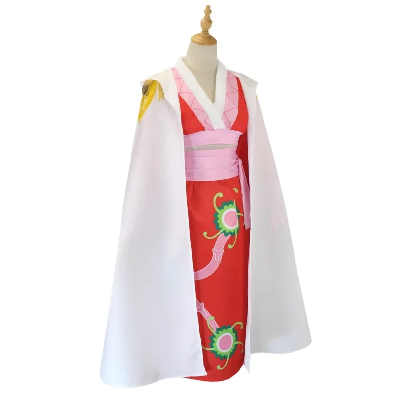 Anime lacquer Hancock cosplay costumes sexy empire red kimono dress clothing Halloween costumes for women cloak earrings