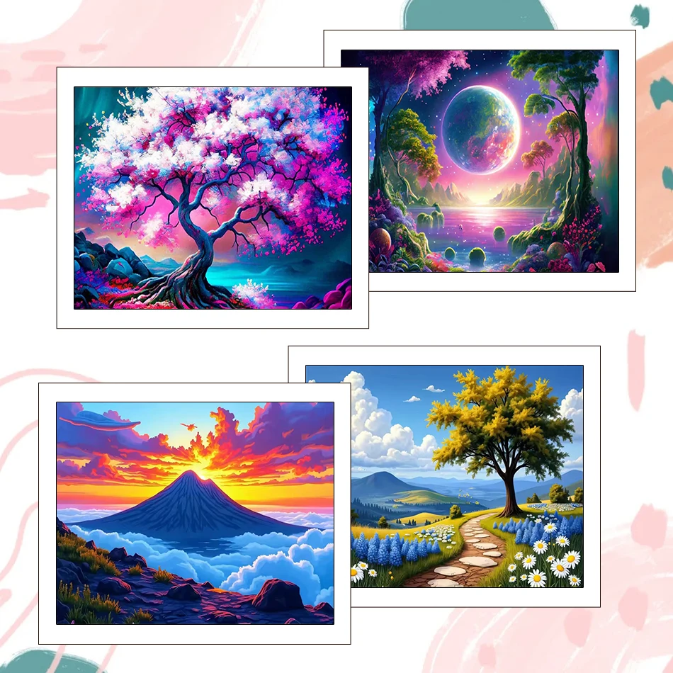 

RUOPOTY Painting By Number Adults Decorative Landscape Acrylic Paints Drawing 40X50cm Pictures By Numbers Watercolor Home Decor