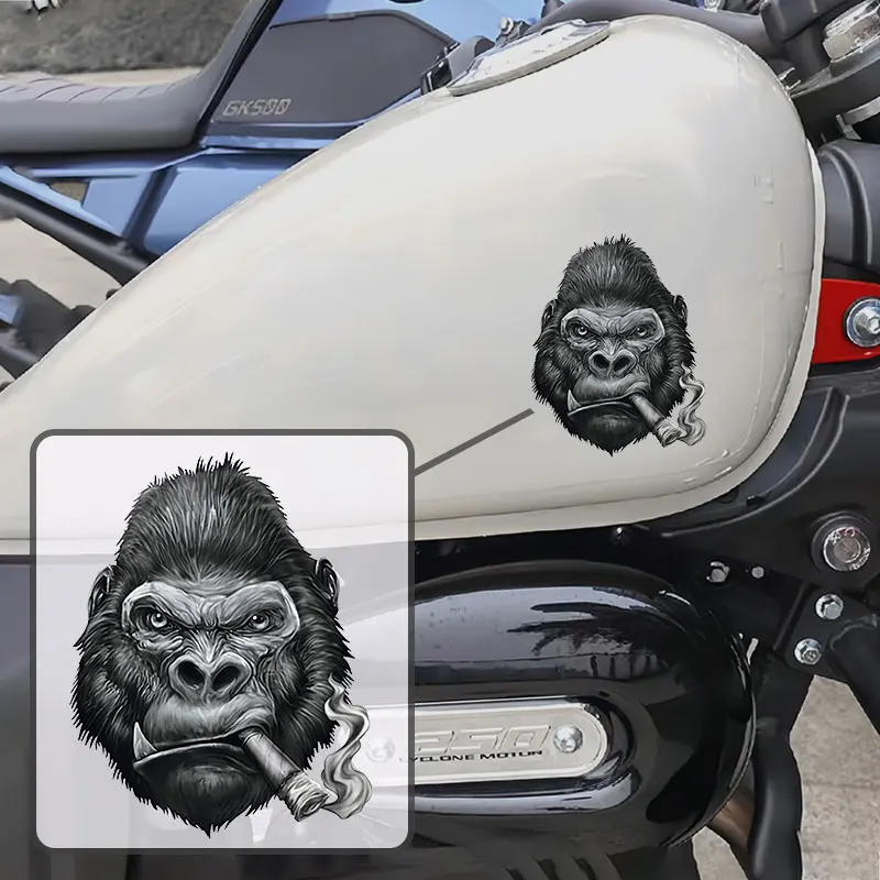 

1PC Cool Rangutan Animal Motorcycle Stickers Decoration Waterproof for Motorbike Front Fairing Side Panel Fuel Tank Vinyl Decals
