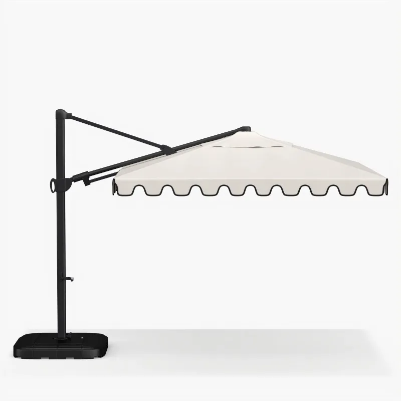 2026 10' Square Portofino Cantilever Outdoor Patio Umbrella Rustproof Aluminum Frame With Base