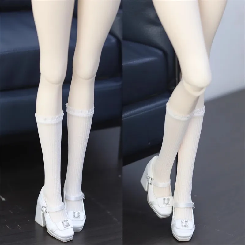 

Кукольная обувь BJD, игрушка 1/3 SD16/GR/DD, элегантная кукла с квадратным носком и одной пряжкой, натуральный шелк, белый, черный, на толстом высоком каблуке, аксессуары для кукол