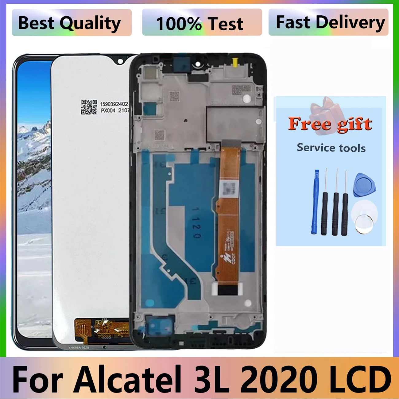 Original Lcd Full With Frame For Alcatel 3L 2020 5029  Touch Screen Digitizer Panel Assembly Display Replacement Repair parts