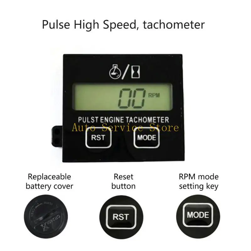 462A Tachometer Speedometer Inductive Hour Meter for Chainsaw Waterproof Tachometer