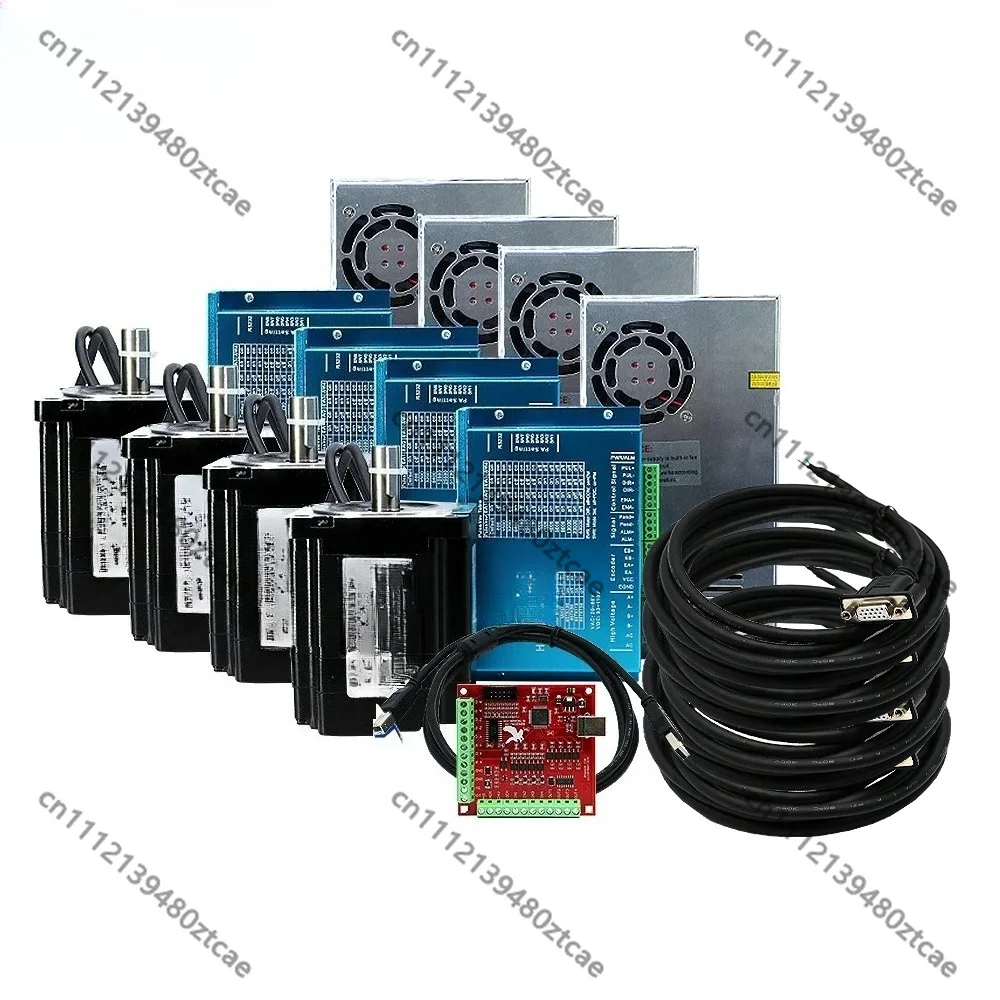 1-4 Axis CNC Nema34 Hybrid Closed Loop Stepper Motor Kit Encoder Driver Power Supply MACH3 Compatible Interface Board