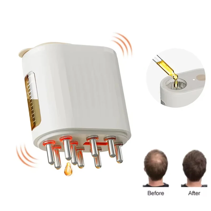 

EMS Аппликатор для кожи головы Жидкая расческа Массажная расческа Эфирное масло Жидкий направляющий массажер для кожи головы Терапия красным светом