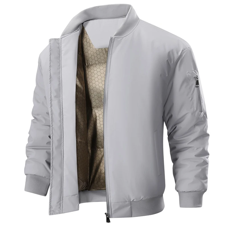 جديد الرجال الشتاء Bomber سترة فضفاضة مبطنة بالقطن سترات رشاقته الدافئة البيسبول طوق معطف الرجال ملابس خارجية عصرية غير رسمية جاكيتات