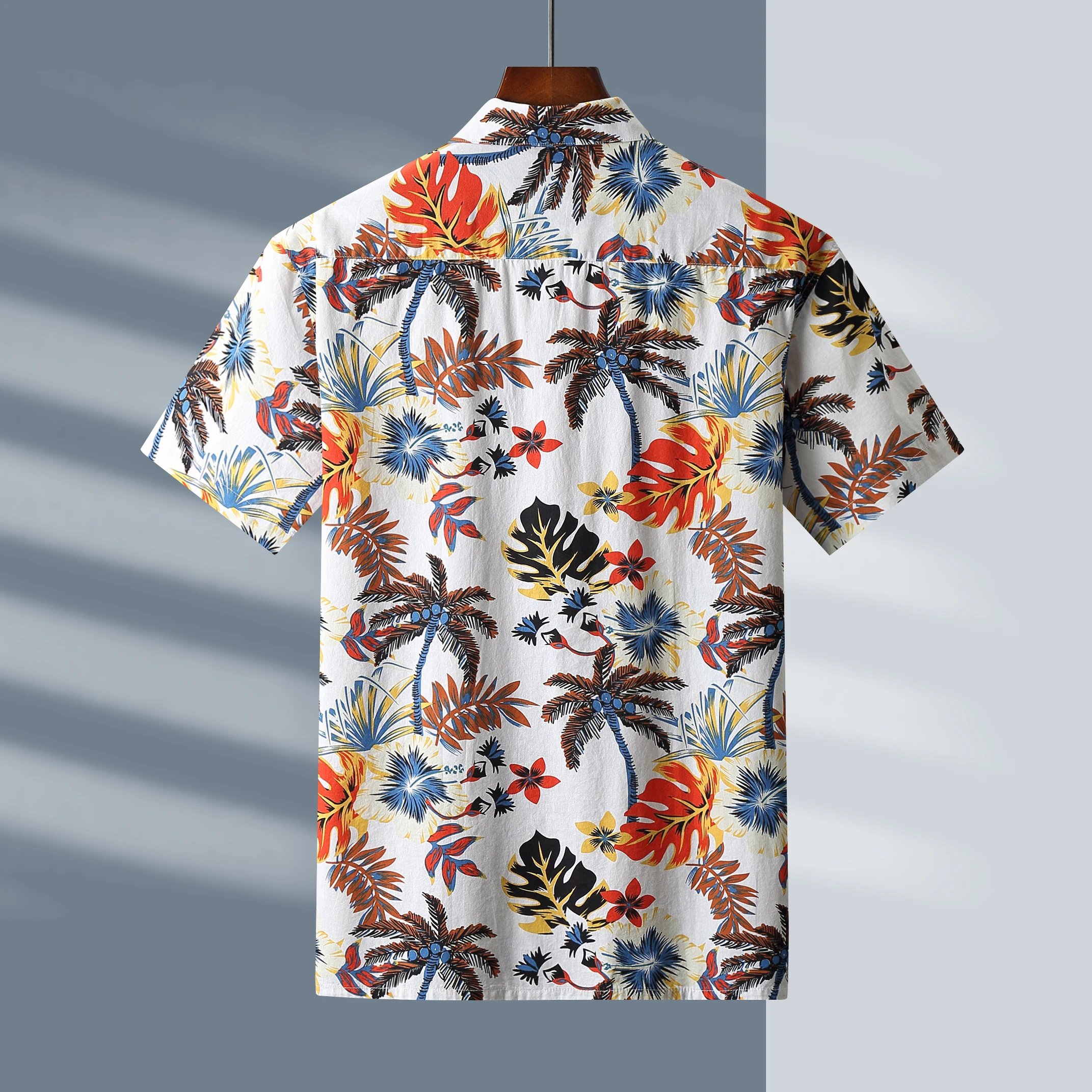 new products Men's Summer Short Sleeve Floral Shirt Fashion Thin Hawaiian Cotton Casual Men's Fashion Shirts XL 6XL 7XL 8XL