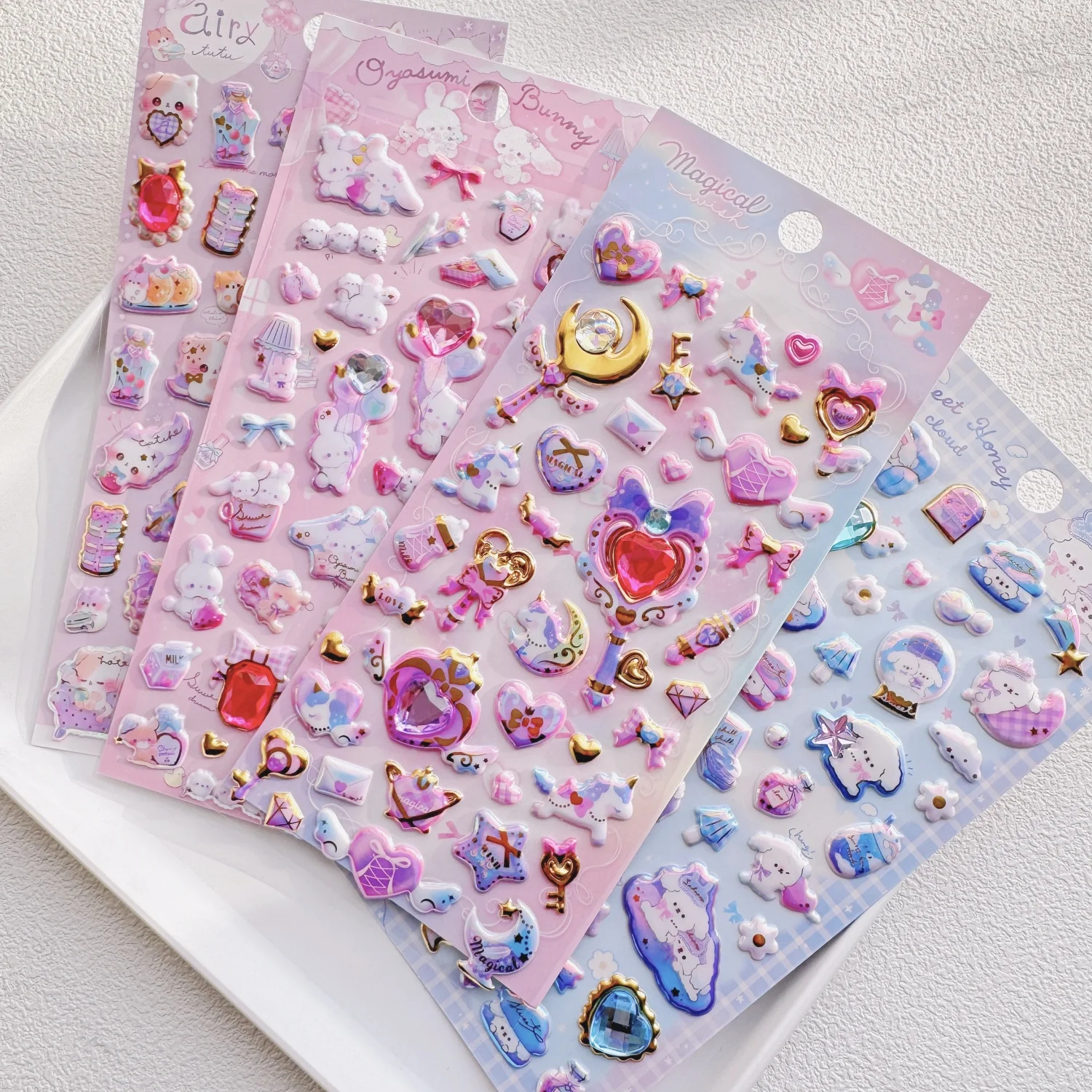 

Набор объемных 3D-стикеров Dreamy Gem Pets: мультяшные кролики и кошки для скрапбукинга, DIY, декора дневников и школьных тетрадей, милые наклейки