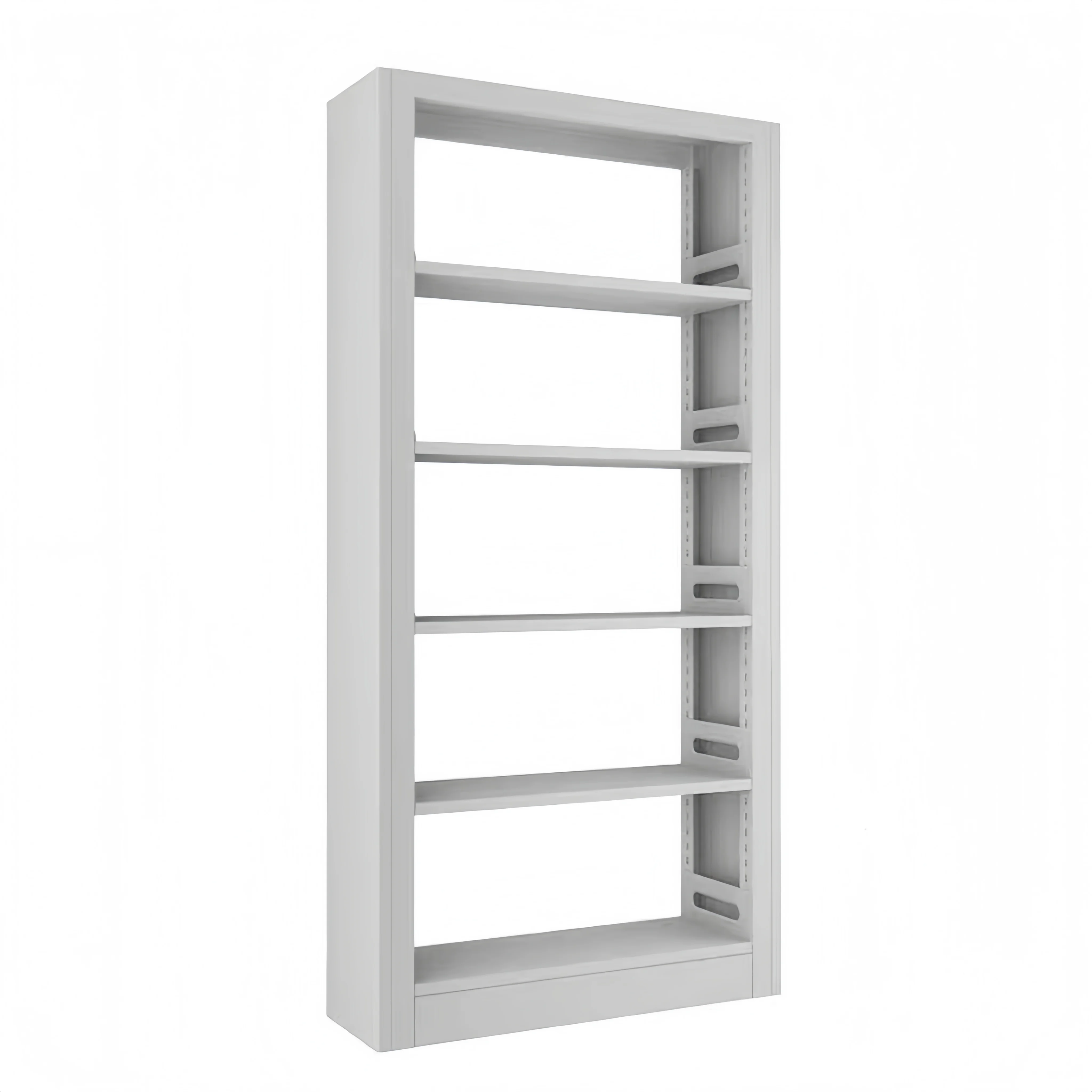 High Quality White Single-sided Bookshelf Steel Metal Bookshelf  for Office or School Library Furniture Metal Bookcase