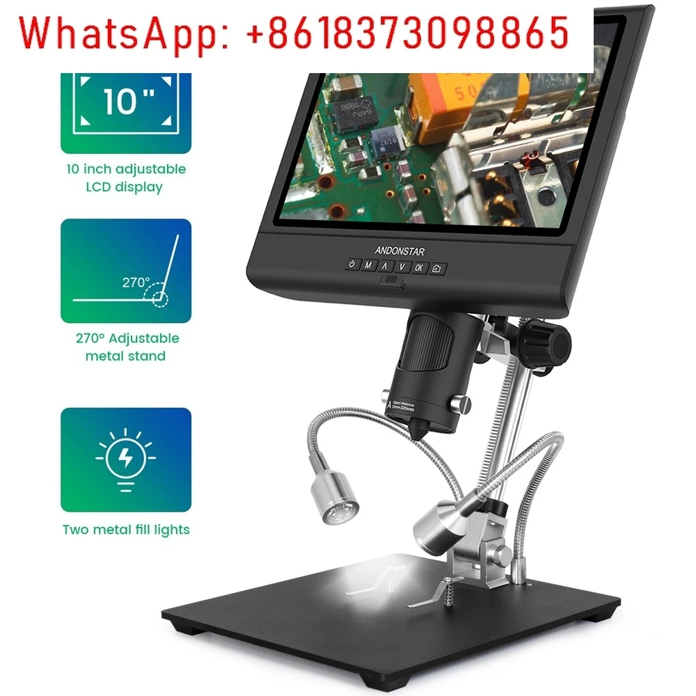 AD209 10-inch LCD Screen Digital Microscope for Phone Repair & Arts & Crafts/Miniature