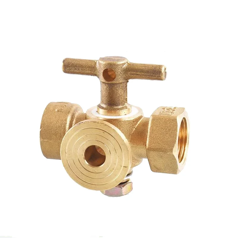 M20x1.5 1/2" BSP Male Female Thread Brass Three Way Plug Valve